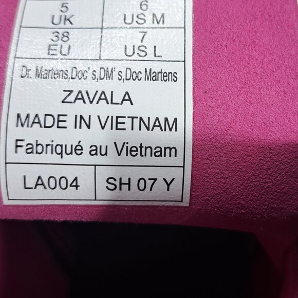 NEW Dr. Martens Zavala‎ PINK Combat Boots LA004 size 7 Women’s shoes - Picture 10 of 11